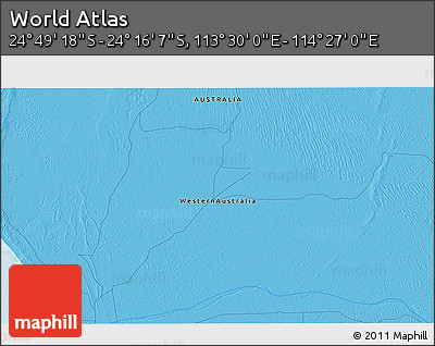 Political 3D Map of the Area around 24° 32' 42" S, 113° 58' 29" E