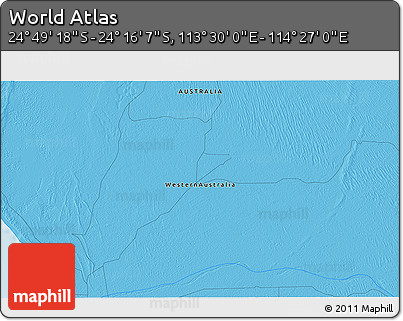 Political 3D Map of the Area around 24° 32' 42" S, 113° 58' 29" E