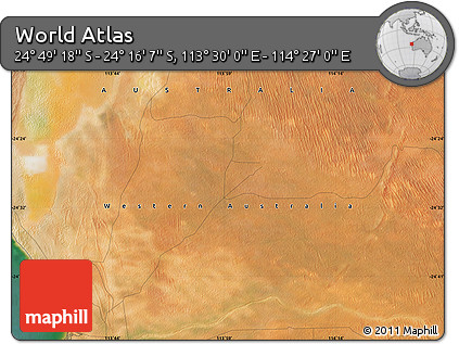Satellite Map of the Area around 24° 32' 42" S, 113° 58' 29" E