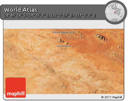 Satellite 3D Map of the Area around 24° 32' 42" S, 116° 31' 30" E