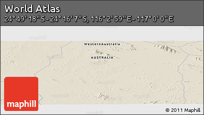 Shaded Relief Panoramic Map of the Area around 24° 32' 42" S, 116° 31' 30" E