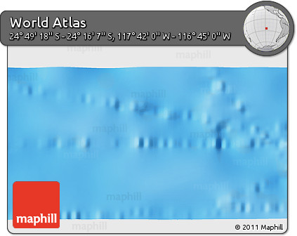 Physical 3D Map of the Area around 24° 32' 42" S, 117° 13' 29" W