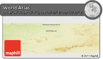 Physical Panoramic Map of the Area around 24° 32' 42" S, 119° 4' 29" E