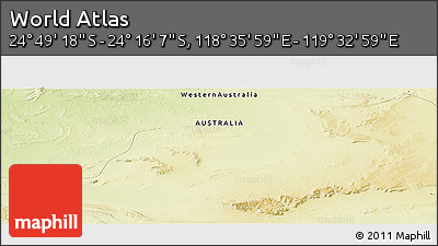 Physical Panoramic Map of the Area around 24° 32' 42" S, 119° 4' 29" E
