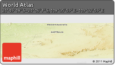 Physical Panoramic Map of the Area around 24° 32' 42" S, 119° 4' 29" E
