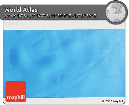 Physical 3D Map of the Area around 24° 32' 42" S, 11° 58' 29" E
