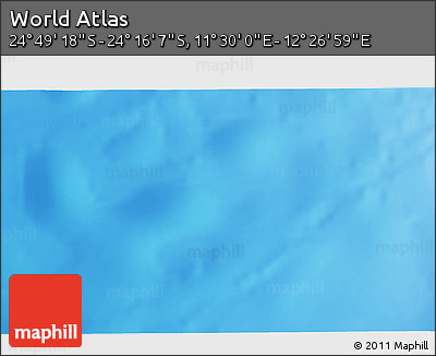 Physical 3D Map of the Area around 24° 32' 42" S, 11° 58' 29" E