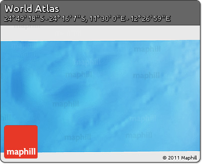 Physical 3D Map of the Area around 24° 32' 42" S, 11° 58' 29" E