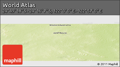 Physical Panoramic Map of the Area around 24° 32' 42" S, 122° 28' 29" E
