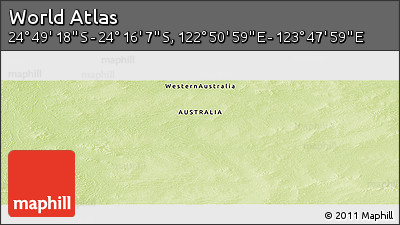 Physical Panoramic Map of the Area around 24° 32' 42" S, 123° 19' 29" E