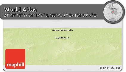Physical Panoramic Map of the Area around 24° 32' 42" S, 124° 10' 30" E