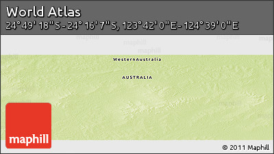 Physical Panoramic Map of the Area around 24° 32' 42" S, 124° 10' 30" E