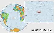 Political Location Map of the area around 24° 32' 42" S, 12° 40' 30" W