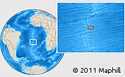 Shaded Relief Location Map of the area around 24° 32' 42" S, 12° 40' 30" W