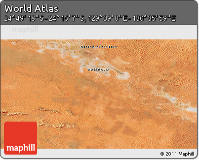 Satellite 3D Map of the Area around 24° 32' 42" S, 130° 7' 30" E