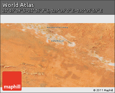 Satellite 3D Map of the Area around 24° 32' 42" S, 130° 7' 30" E