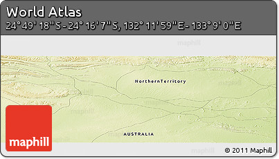 Physical Panoramic Map of the Area around 24° 32' 42" S, 132° 40' 30" E