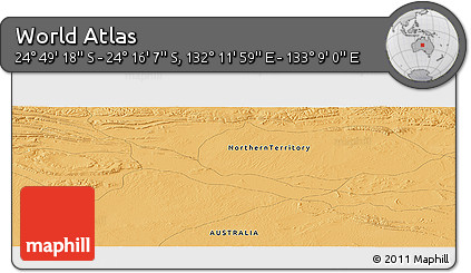 Political Panoramic Map of the Area around 24° 32' 42" S, 132° 40' 30" E