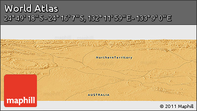 Political Panoramic Map of the Area around 24° 32' 42" S, 132° 40' 30" E