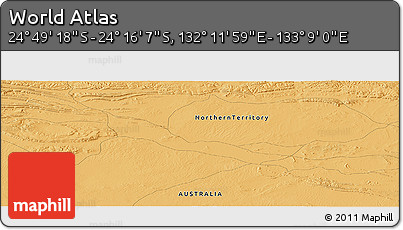 Political Panoramic Map of the Area around 24° 32' 42" S, 132° 40' 30" E