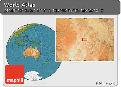Satellite Location Map of the Area around 24° 32' 42" S, 140° 19' 29" E