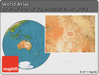 Satellite Location Map of the Area around 24° 32' 42" S, 140° 19' 29" E