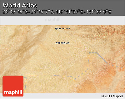 Satellite 3D Map of the Area around 24° 32' 42" S, 141° 10' 30" E