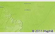 Physical 3D Map of the area around 24° 32' 42" S, 143° 43' 29" E