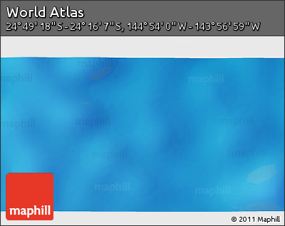Physical 3D Map of the Area around 24° 32' 42" S, 144° 25' 30" W