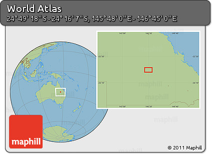 Savanna Style Location Map of the Area around 24° 32' 42" S, 146° 16' 30" E