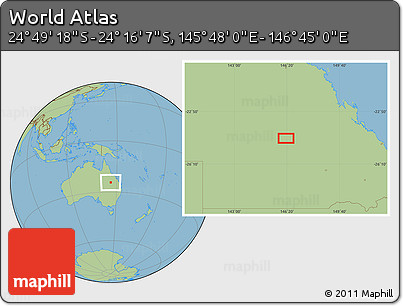 Savanna Style Location Map of the Area around 24° 32' 42" S, 146° 16' 30" E