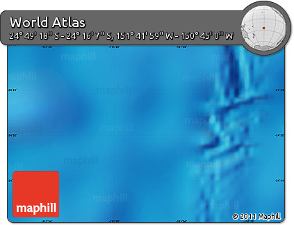 Physical Map of the Area around 24° 32' 42" S, 151° 13' 29" W