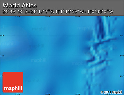 Physical Map of the Area around 24° 32' 42" S, 151° 13' 29" W
