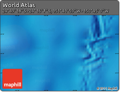 Physical Map of the Area around 24° 32' 42" S, 151° 13' 29" W