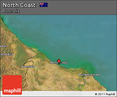Satellite 3D Map of North Coast