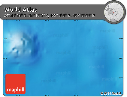 Physical Map of the Area around 24° 32' 42" S, 155° 37' 30" E