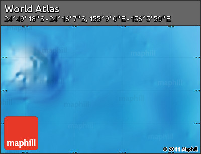 Physical Map of the Area around 24° 32' 42" S, 155° 37' 30" E