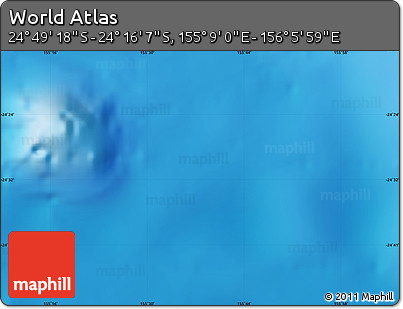 Physical Map of the Area around 24° 32' 42" S, 155° 37' 30" E
