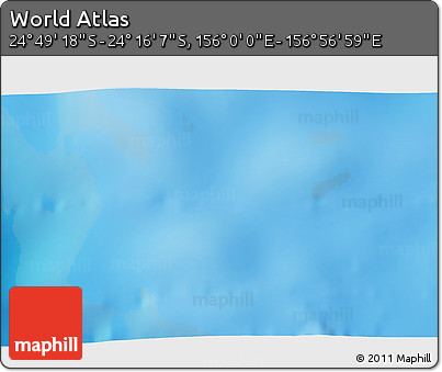 Physical 3D Map of the Area around 24° 32' 42" S, 156° 28' 29" E