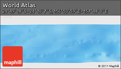 Physical Panoramic Map of the Area around 24° 32' 42" S, 157° 19' 29" E