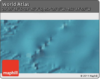 Satellite 3D Map of the Area around 24° 32' 42" S, 157° 10' 30" W
