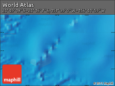 Physical Map of the Area around 24° 32' 42" S, 157° 10' 30" W