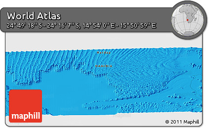 Political Panoramic Map of the Area around 24° 32' 42" S, 15° 22' 30" E