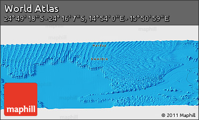 Political Panoramic Map of the Area around 24° 32' 42" S, 15° 22' 30" E