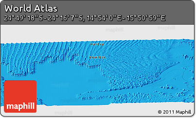 Political Panoramic Map of the Area around 24° 32' 42" S, 15° 22' 30" E
