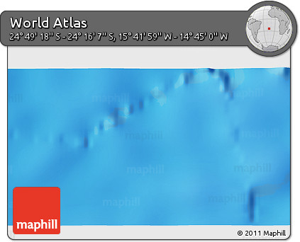 Physical 3D Map of the Area around 24° 32' 42" S, 15° 13' 29" W