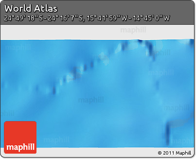 Physical 3D Map of the Area around 24° 32' 42" S, 15° 13' 29" W