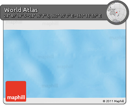 Physical 3D Map of the Area around 24° 32' 42" S, 160° 43' 29" E