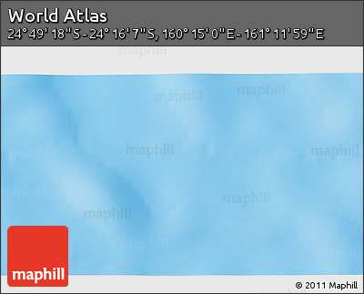 Physical 3D Map of the Area around 24° 32' 42" S, 160° 43' 29" E
