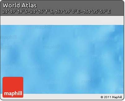 Physical 3D Map of the Area around 24° 32' 42" S, 164° 7' 30" E